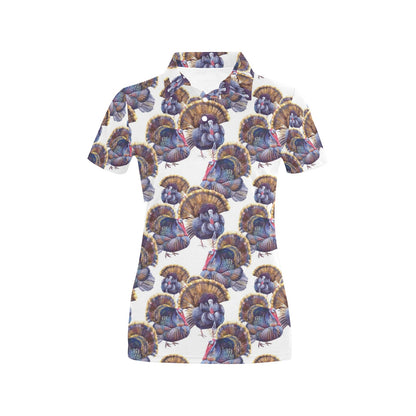 Turkey Pattern Print Design 01 Women's Polo Shirt