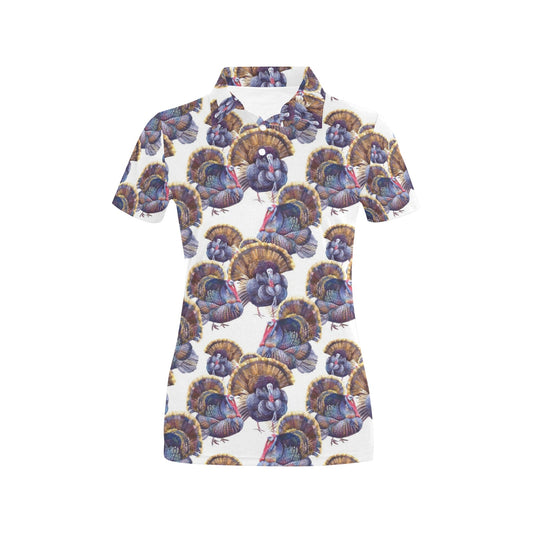Turkey Pattern Print Design 01 Women's Polo Shirt