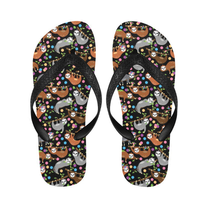 Sloth Print Design LKS306 Flip Flops