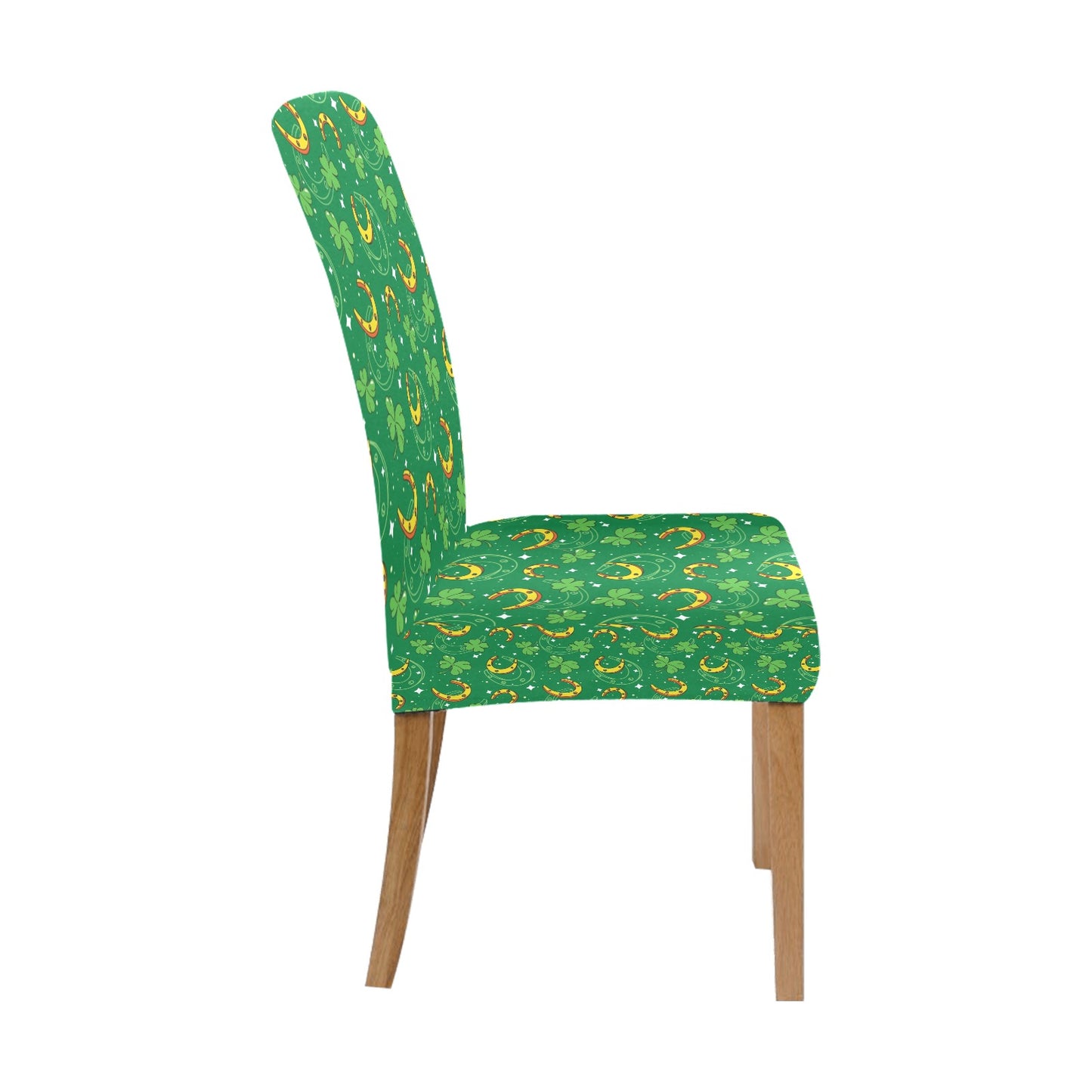 Shamrock With Horse Shoes Print Design LKS305 Dining Chair Slipcover