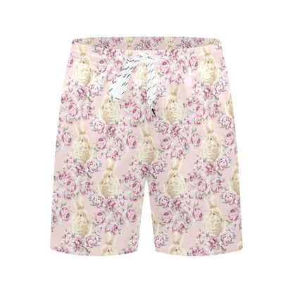 Rabbit Print Design LKS403 Men's Swim Trunks Beach Shorts