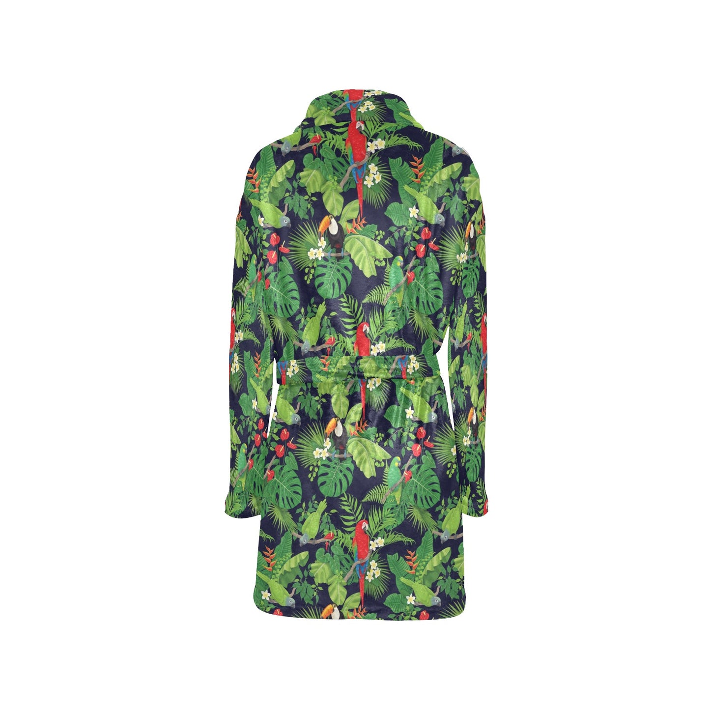 Rainforest Parrot Pattern Print Design A03 Women's Fleece Robe