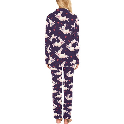 Rabbit Pattern Print Design RB016 Women's Long Pajama Set