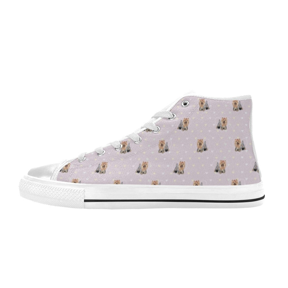 Yorkshire Terriers Print Design LKS302 Men's High Top Canvas Shoes
