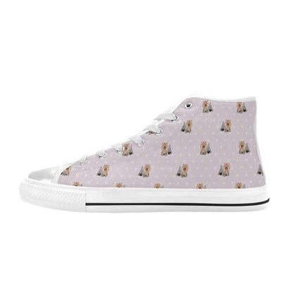 Yorkshire Terriers Print Design LKS302 Men's High Top Canvas Shoes