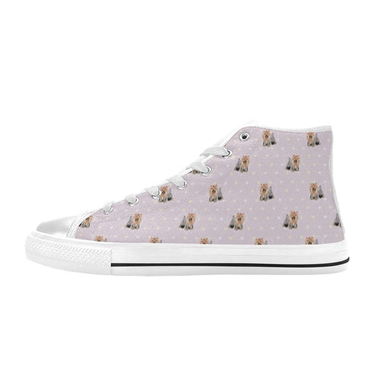 Yorkshire Terriers Print Design LKS302 Men's High Top Canvas Shoes