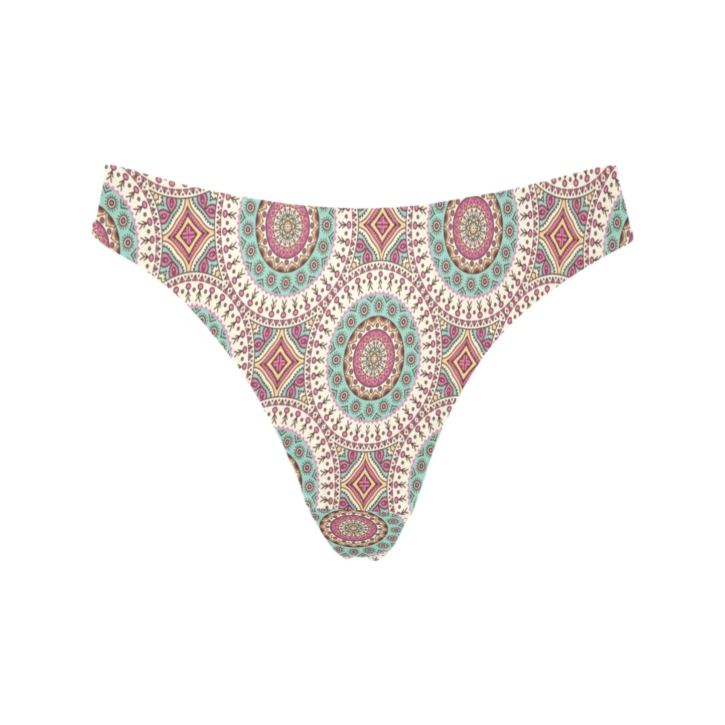 Bohemian Round Style Print Women's Thongs