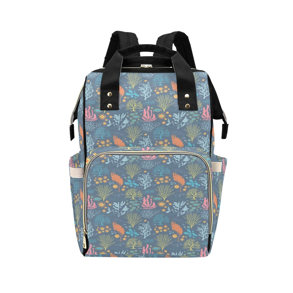 Seaweed Print Design LKS304 Diaper Bag Backpack