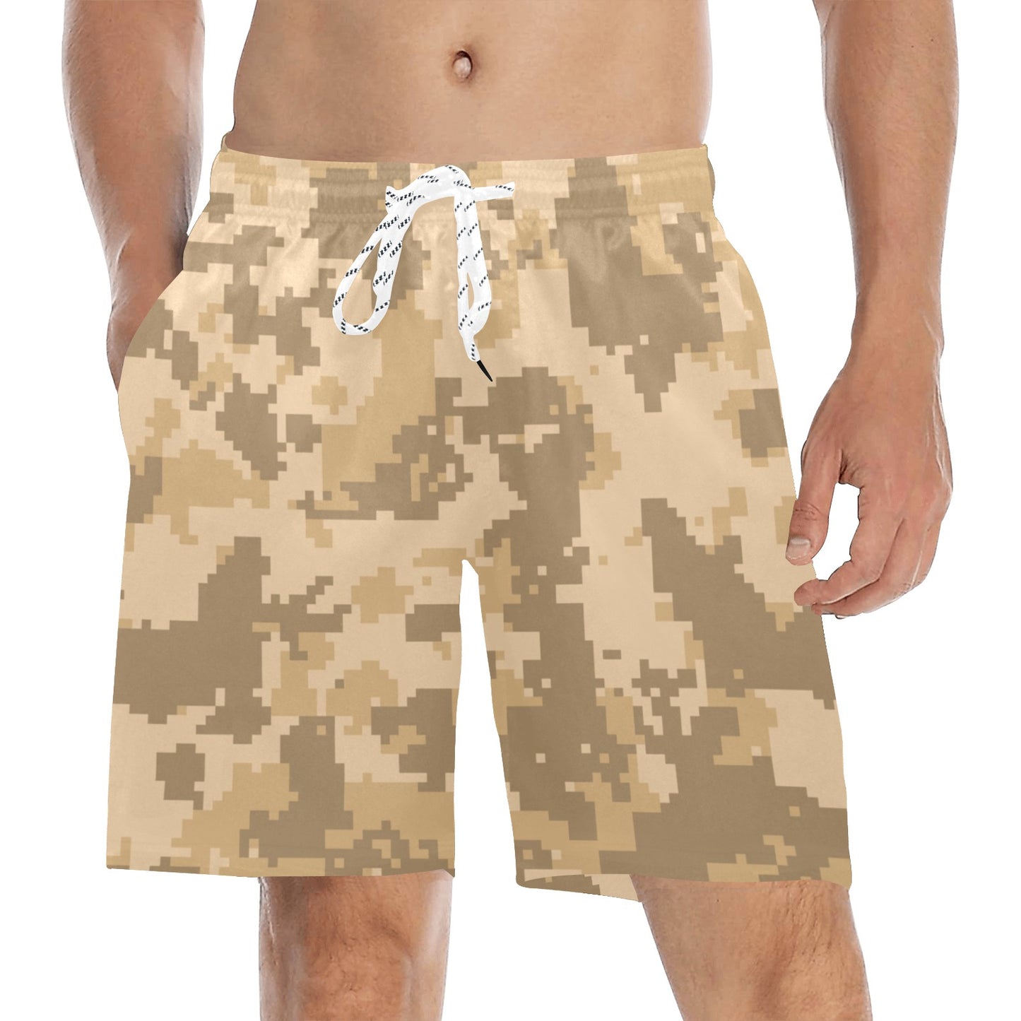 ACU Digital Desert Camouflage Men's Swim Trunks Beach Shorts