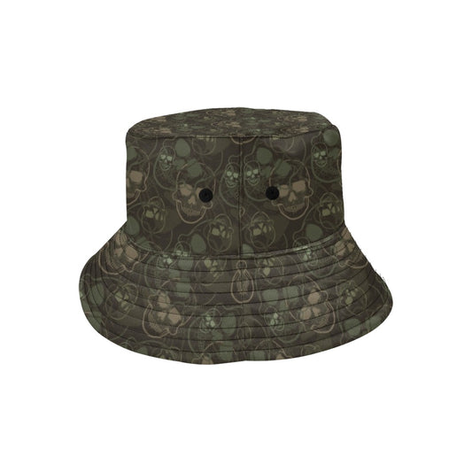Skull Camo Style Print Design LKS308 Unisex Bucket Hat