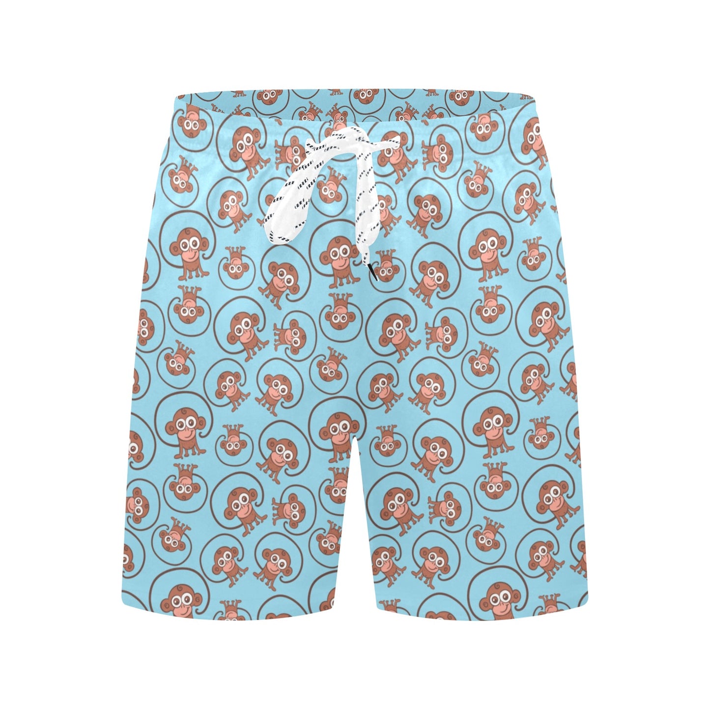 Monkey Cute Design Themed Print Men's Swim Trunks Beach Shorts