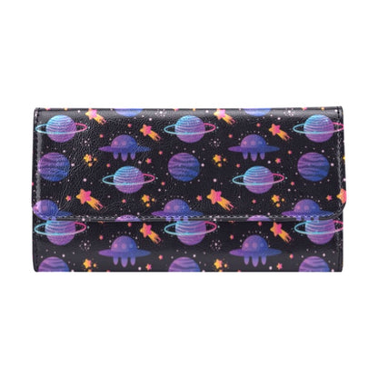 UFO Star Galaxy Print Design LKS308 Women's Trifold Wallet