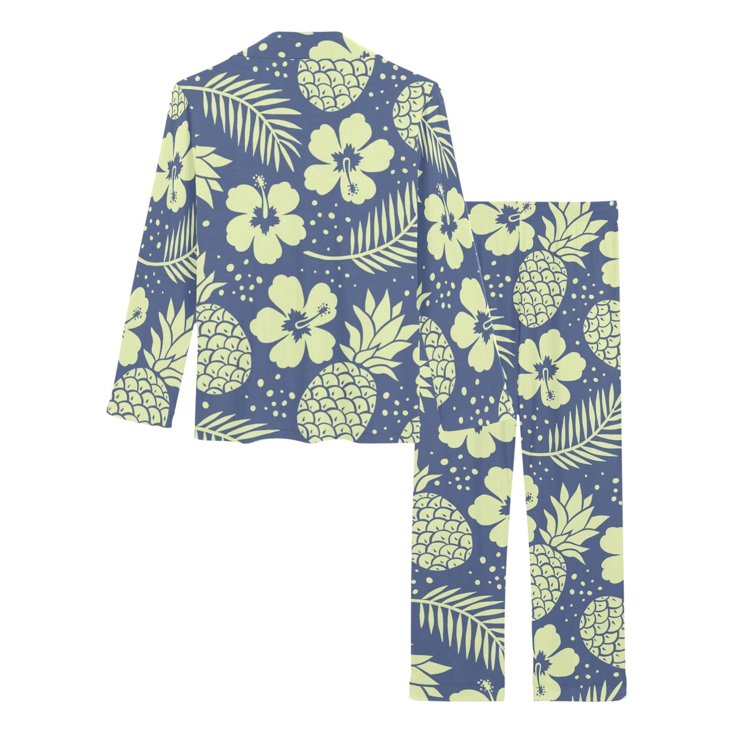 Pineapple Pattern Print Design PP07 Women's Long Pajama Set