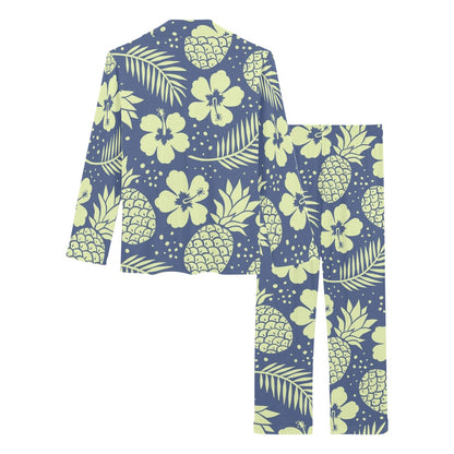 Pineapple Pattern Print Design PP07 Women's Long Pajama Set