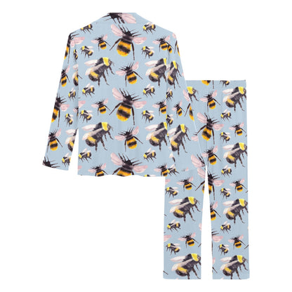 Bee Pattern Print Design BEE08 Women's Long Pajama Set