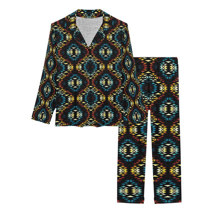 Tribal Pattern Print Design LKS309 Women's Long Pajama Set