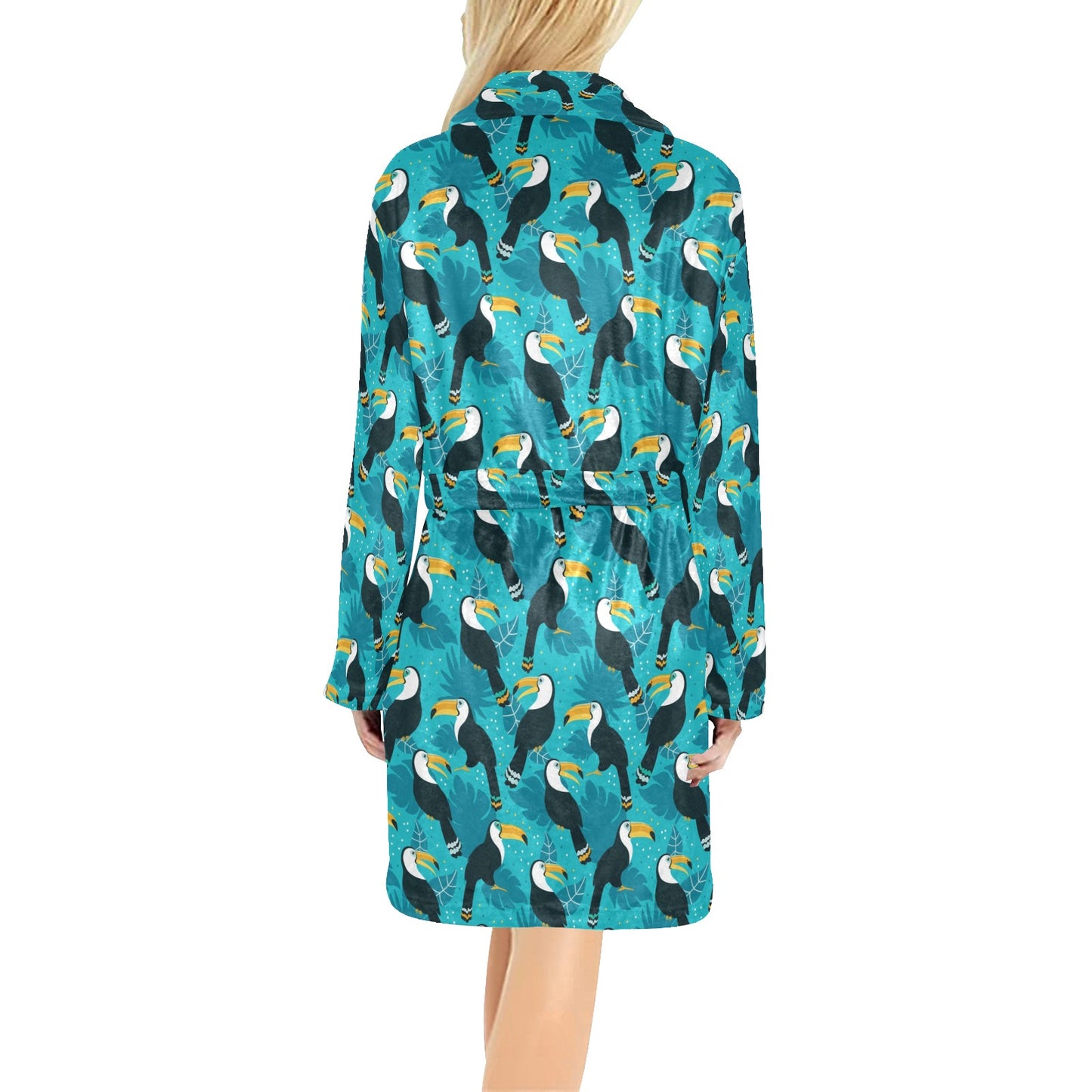 Toucan Parrot Pattern Print Women's Fleece Robe