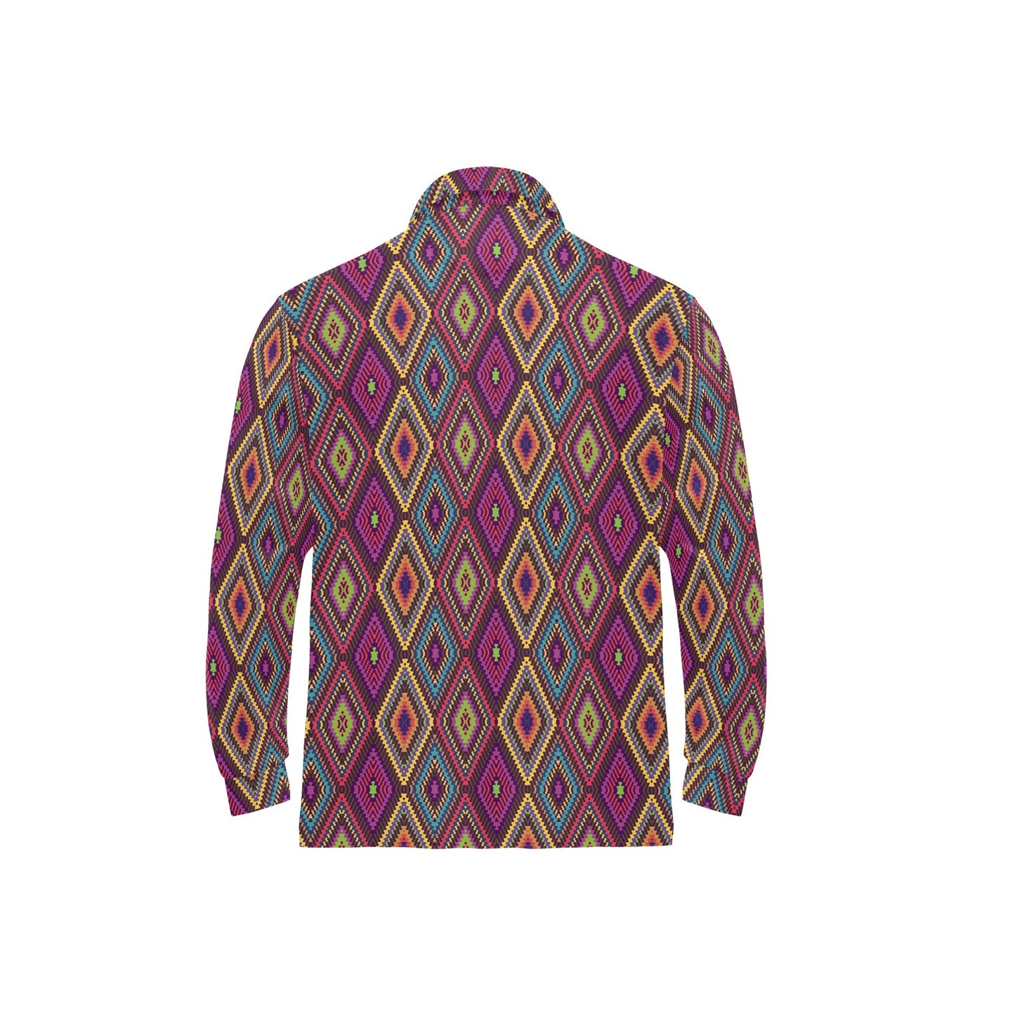 Southwestern Print Long Sleeve Polo Shirt For Men's