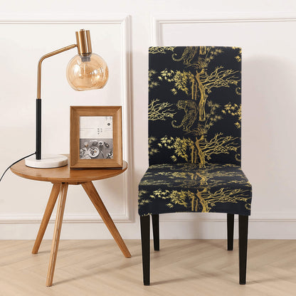 Tiger Gold Print Design LKS307 Dining Chair Slipcover