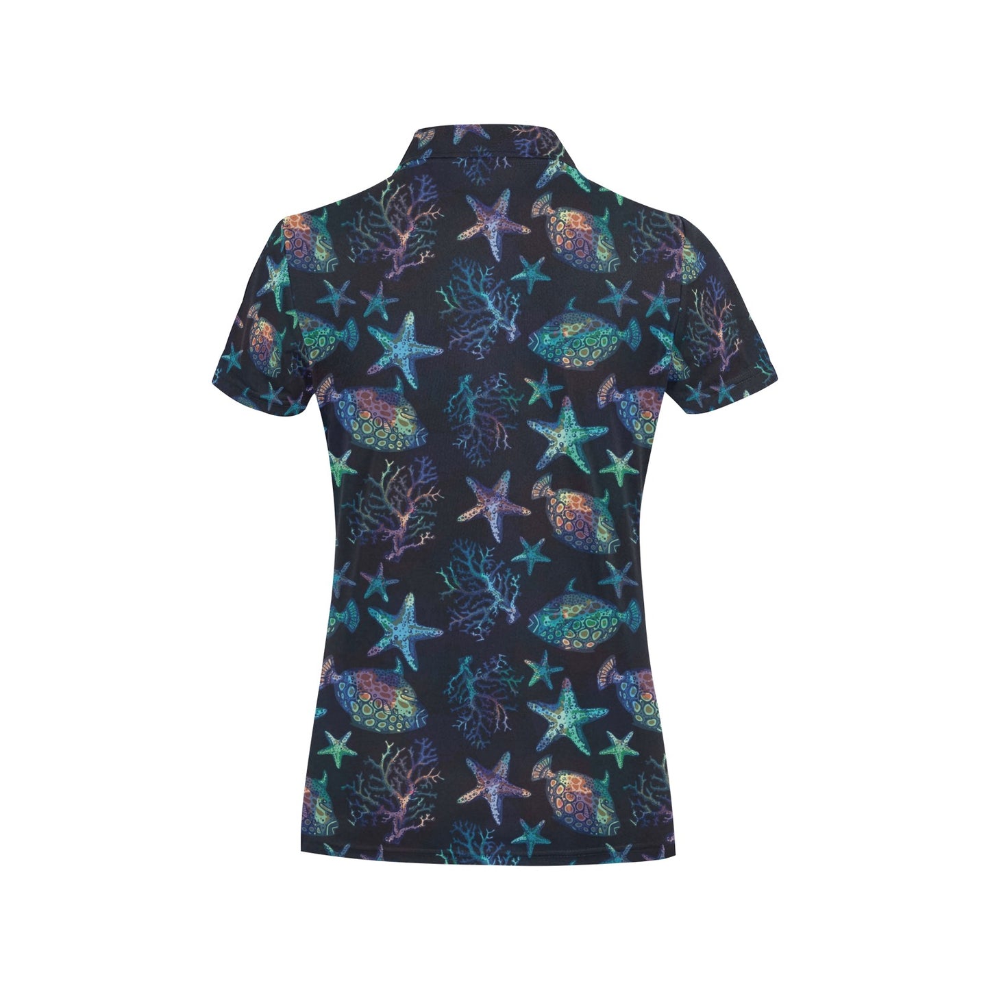 Starfish Pattern Print Design 01 Women's Polo Shirt