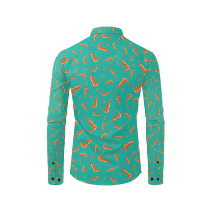 Shrimp Print Design LKS301 Men's Long Sleeve Dress Shirt