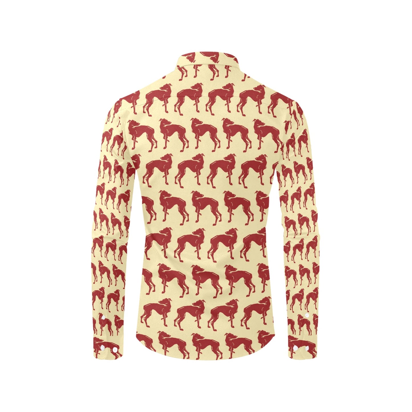 Whippets Print Design LKS301 Men's Long Sleeve Dress Shirt