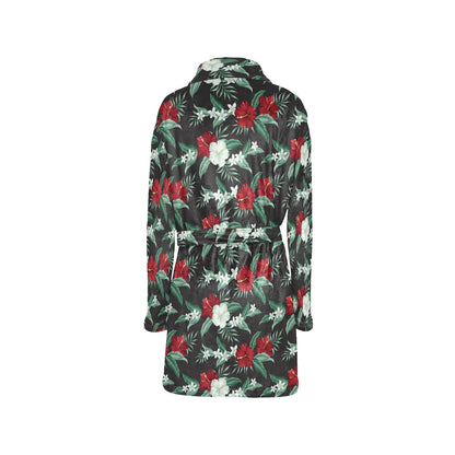 Tropical Flower Print Design LKS303 Women's Fleece Robe