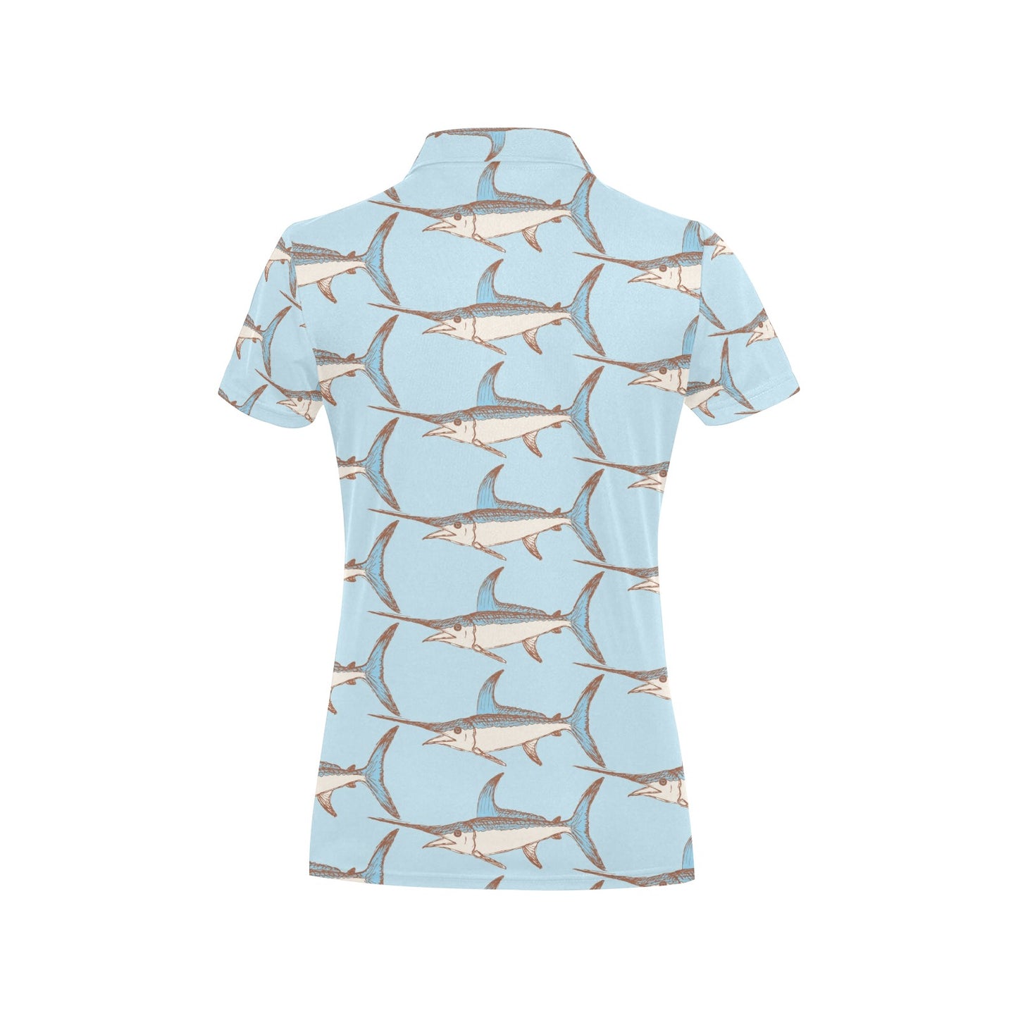 Swordfish Pattern Print Design 01 Women's Polo Shirt