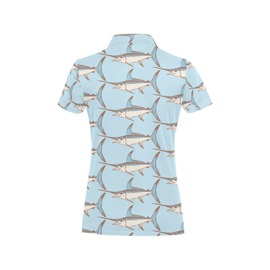 Swordfish Pattern Print Design 01 Women's Polo Shirt