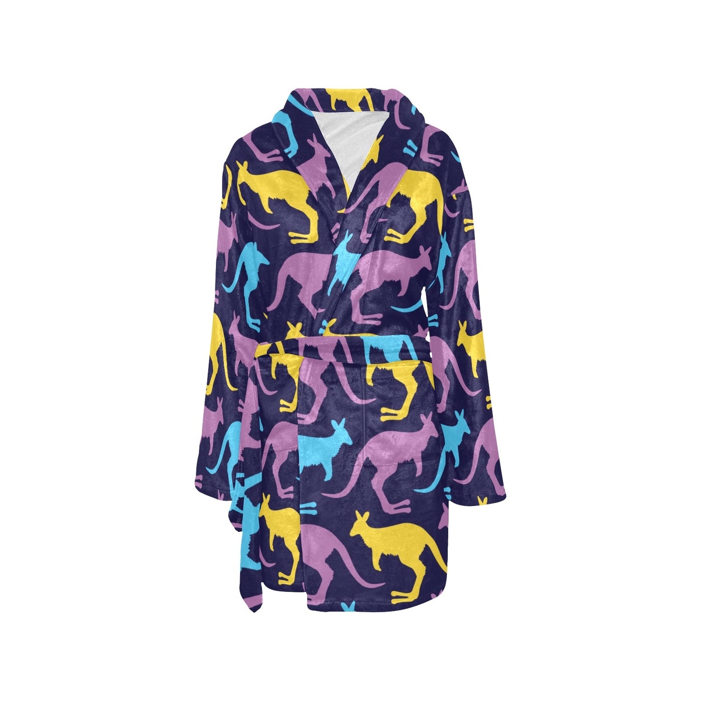 Kangaroos Pattern Print Design 02 Women's Fleece Robe