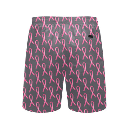Breast Cancer Awareness Pattern Men's Swim Trunks Beach Shorts