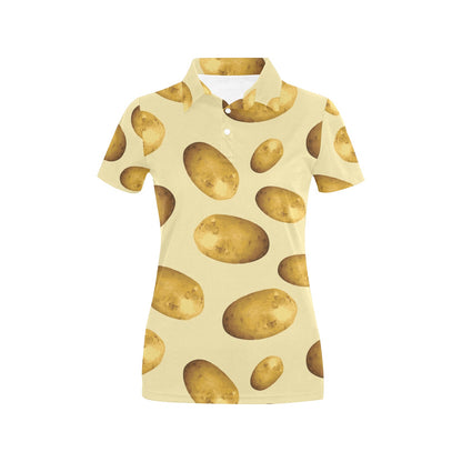 Potato Pattern Print Design A01 Women's Polo Shirt