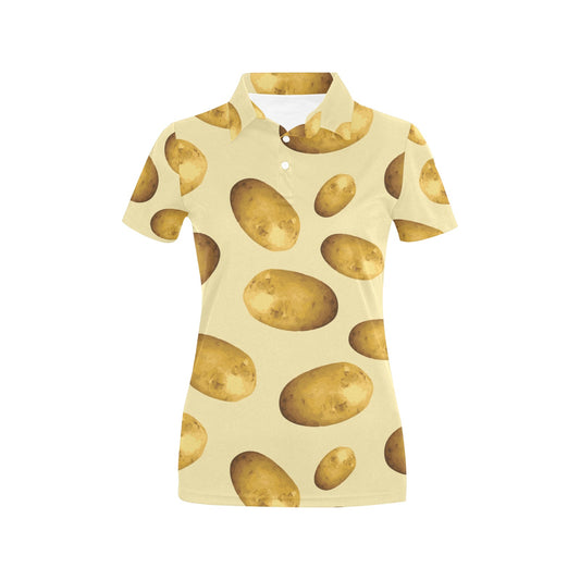 Potato Pattern Print Design A01 Women's Polo Shirt