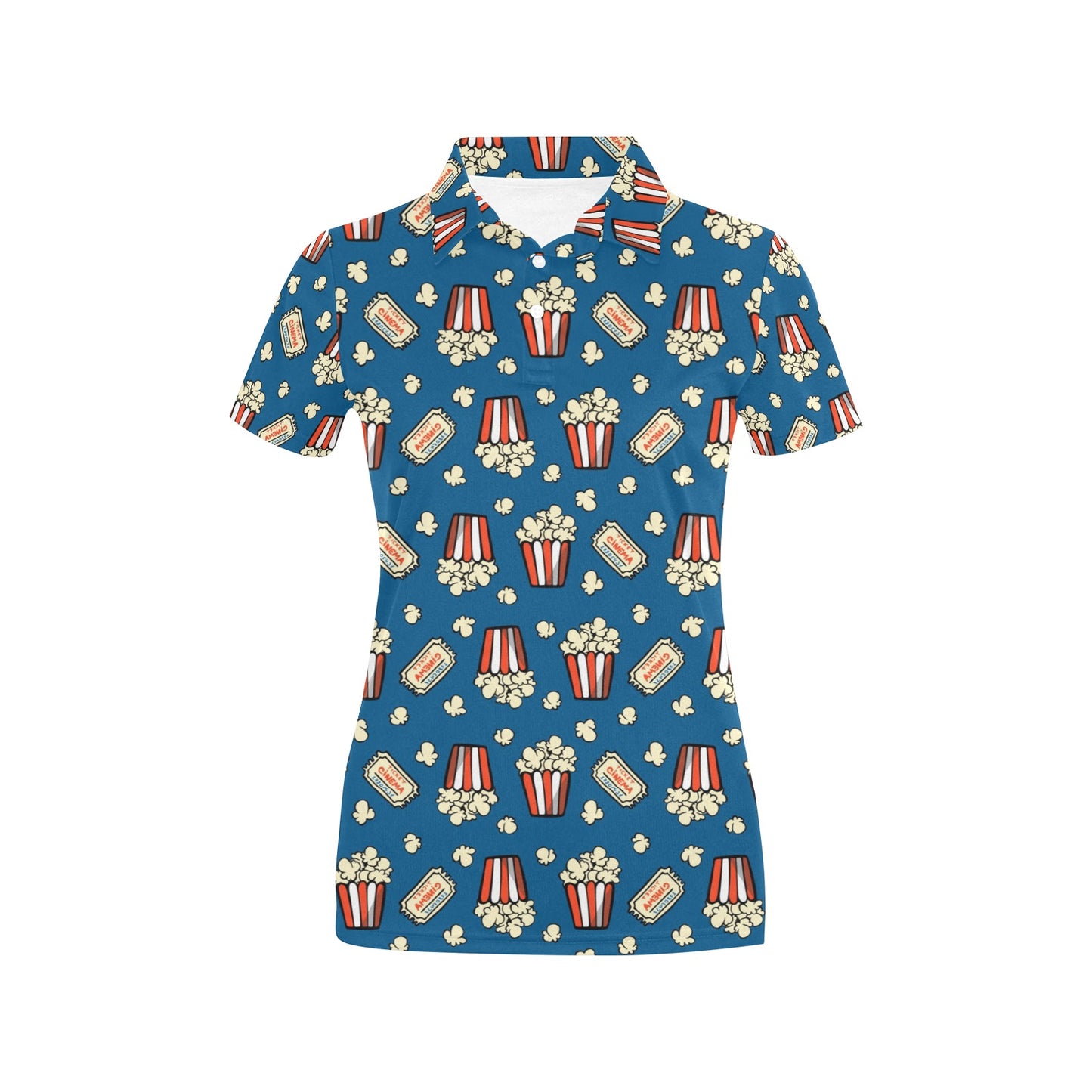 Popcorn Pattern Print Design A03 Women's Polo Shirt
