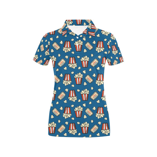 Popcorn Pattern Print Design A03 Women's Polo Shirt