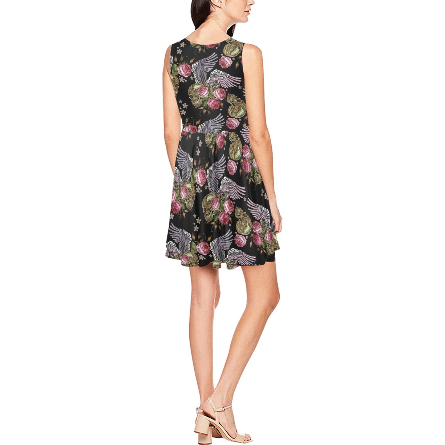 Angel Wings Pattern Print Design 06 Sleeveless Dress
