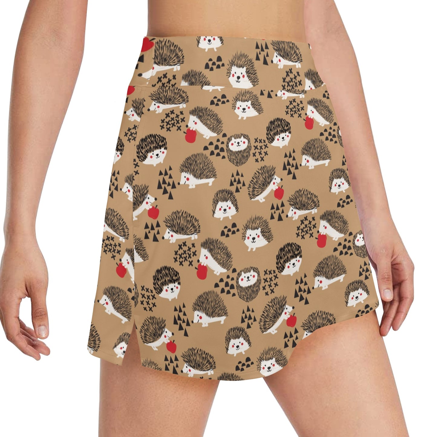 Hedgehog Print Design LKS403 17" Golf & Pickleball Skort with Pockets