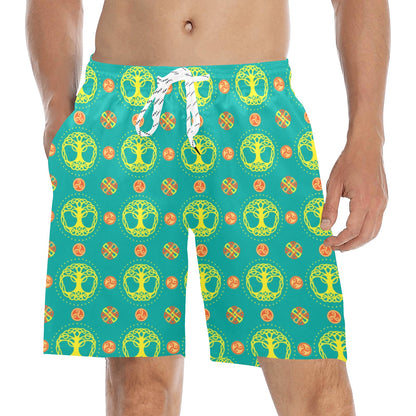 Celtic Tree of Life Print Pattern Men's Swim Trunks Beach Shorts