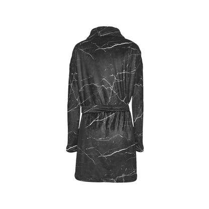 Marble Pattern Print Design 04 Women's Fleece Robe