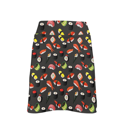 Sushi Design Print 17" Golf & Pickleball Skort with Pockets