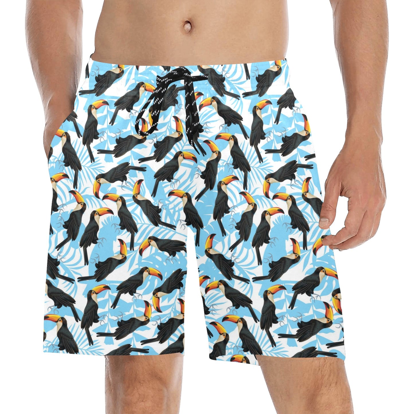Toucan Print Design LKS303 Men's Swim Trunks Beach Shorts
