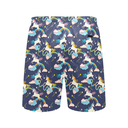 Unicorn Print Design LKS304 Men's Swim Trunks Beach Shorts