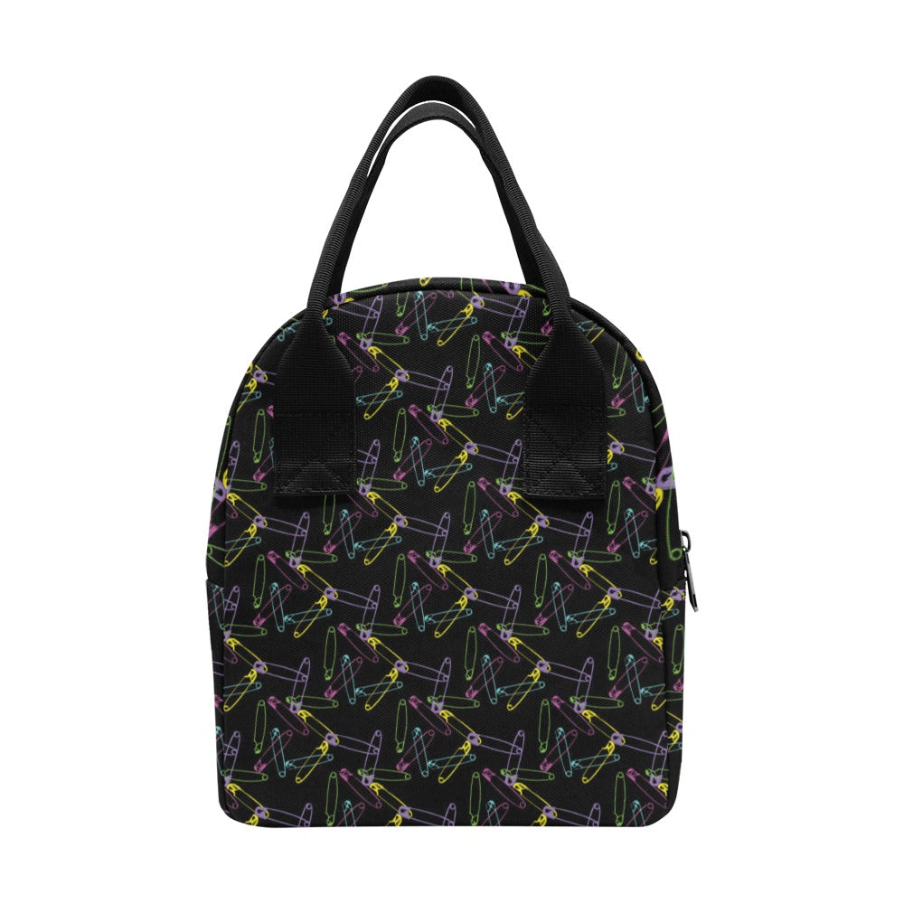 Safety Pin Print Design LKS304 Insulated Lunch Bag