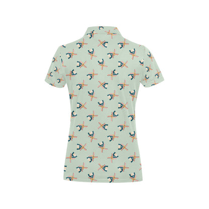 Windmill Pattern Print Design 02 Women's Polo Shirt