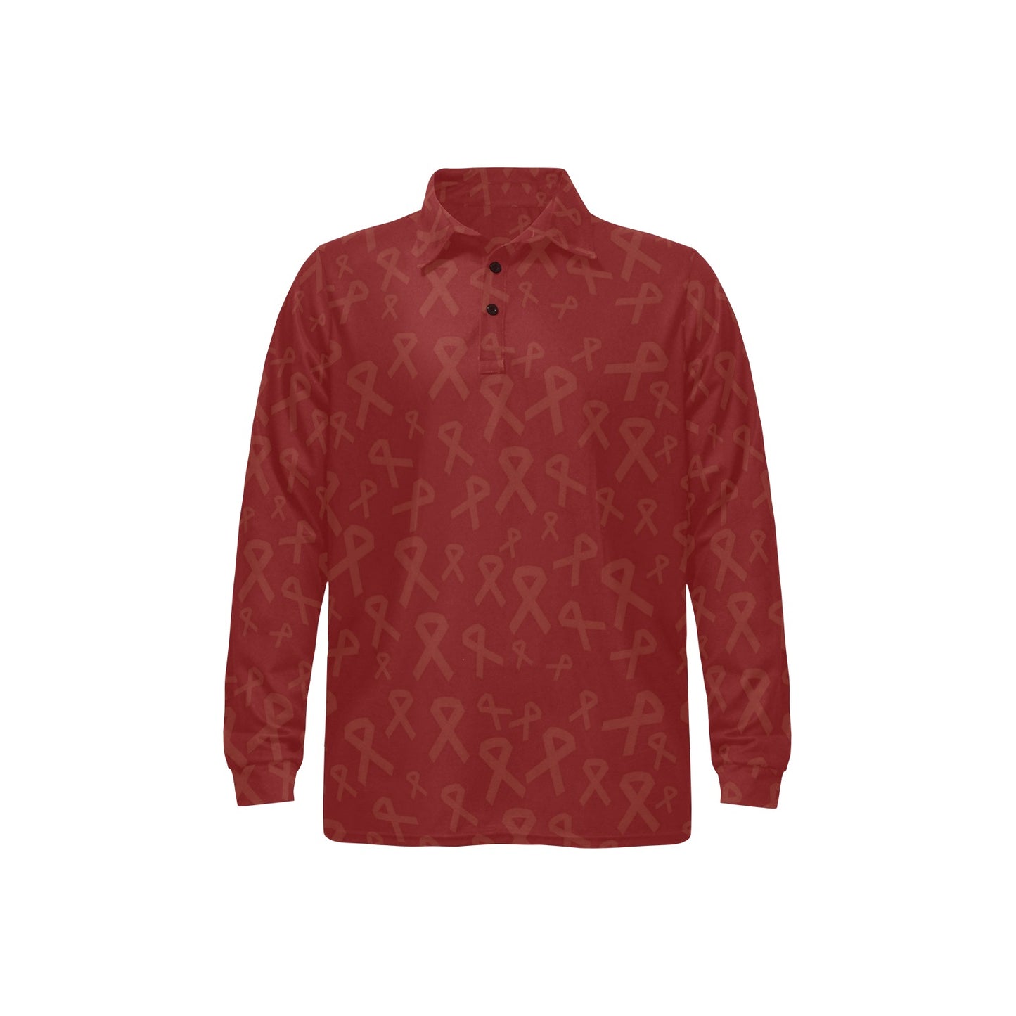Multiple myeloma Pattern Print Design A02 Long Sleeve Polo Shirt For Men's