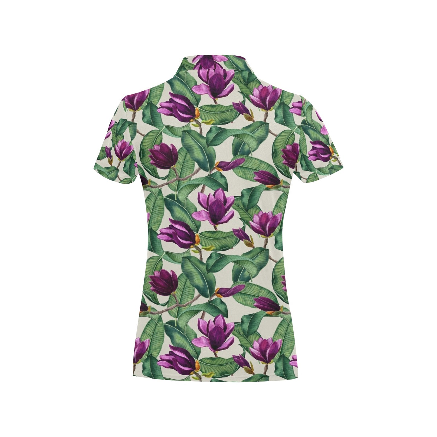 Magnolia Pattern Print Design MAG07 Women's Polo Shirt