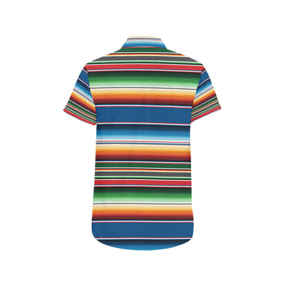 Serape Print Design LKS303 Men Short Sleeve Button Up Shirt