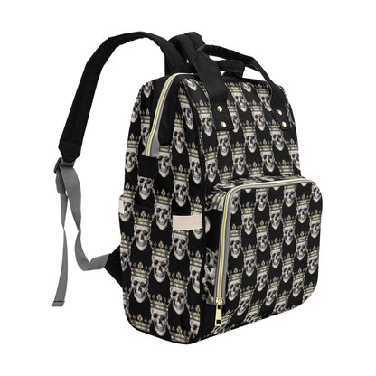 Skull King Print Design LKS3010 Diaper Bag Backpack