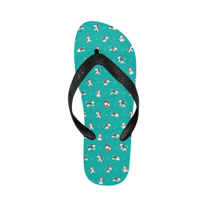Siberian Huskies Print Design LKS303 Flip Flops