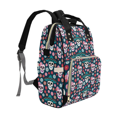 Sugar Skull Print Design LKS308 Diaper Bag Backpack